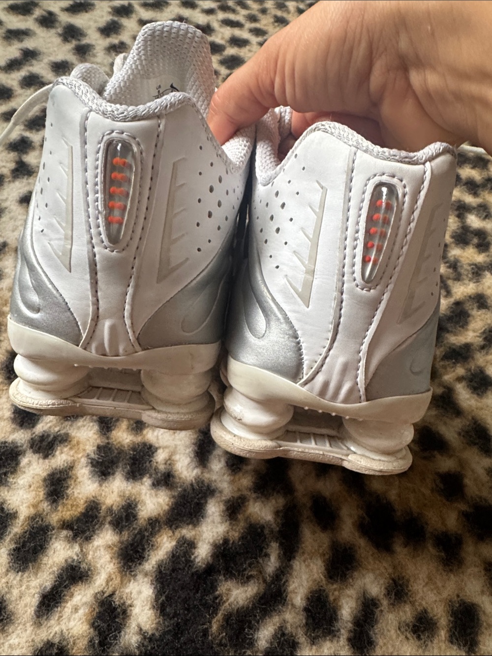 Nike White & Silver Athletic Shox Sneakers - Picture 3 of 5